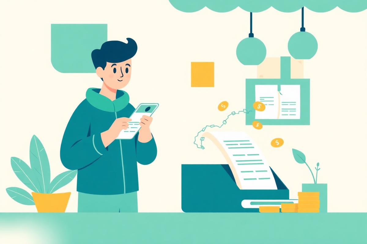Ilustración de una persona escaneando tickets con el móvil